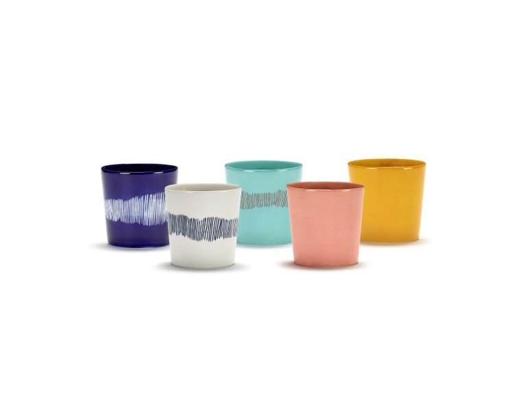 Serax Feast by Ottolenghi mok 25cl azure stripes red