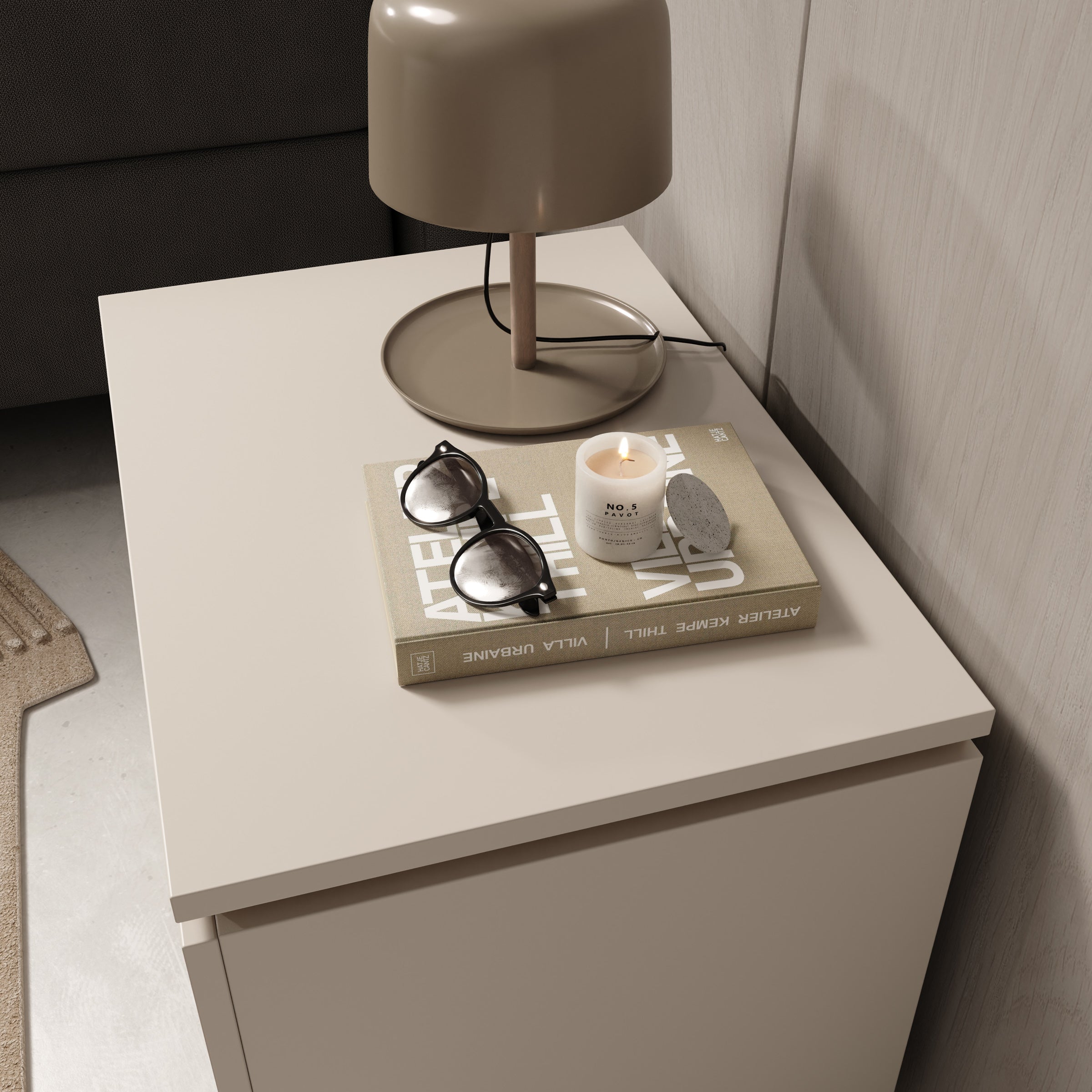 Harper - Nachtkastje - Beige - 56x40x42 cm