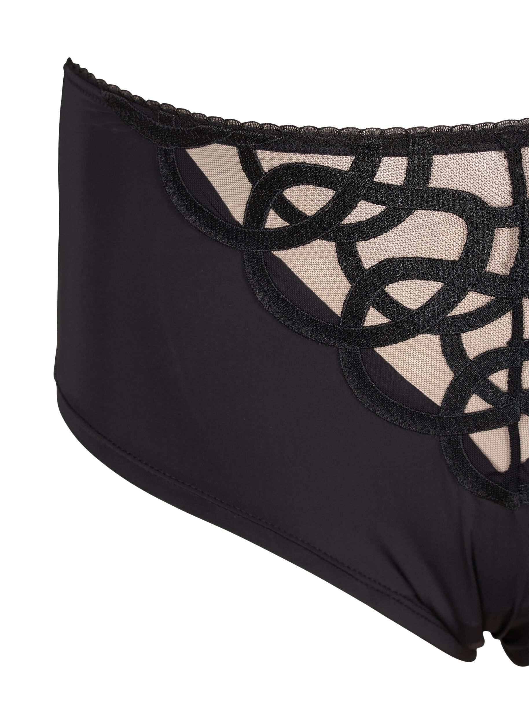Microfiber trusse med blondedetalje