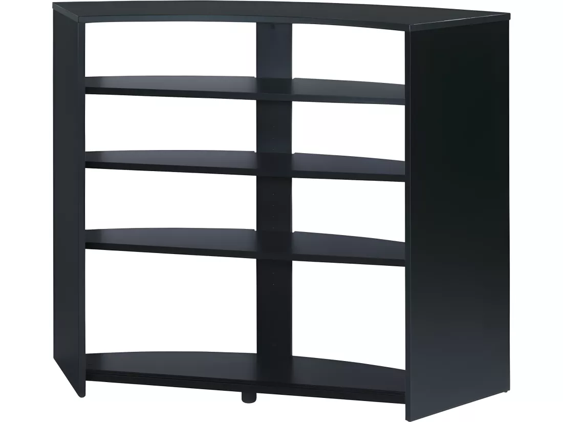 Meuble Bar Comptoir d'Accueil Noir 3 Tablettes 134,5 x 104,8 x 55,3 cm - Coloris: Blanc