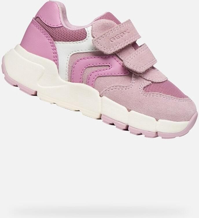 GEOX FLEXYPER MINI PEUTERMEISJES Sneakers ROZE DONKERROZE