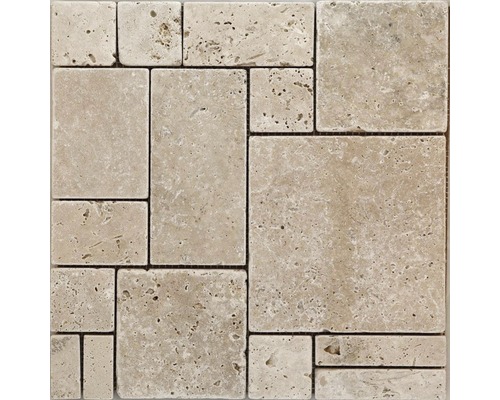 Natuursteen mozaïek Ivoor Travertin beige 30,5x30,5 cm