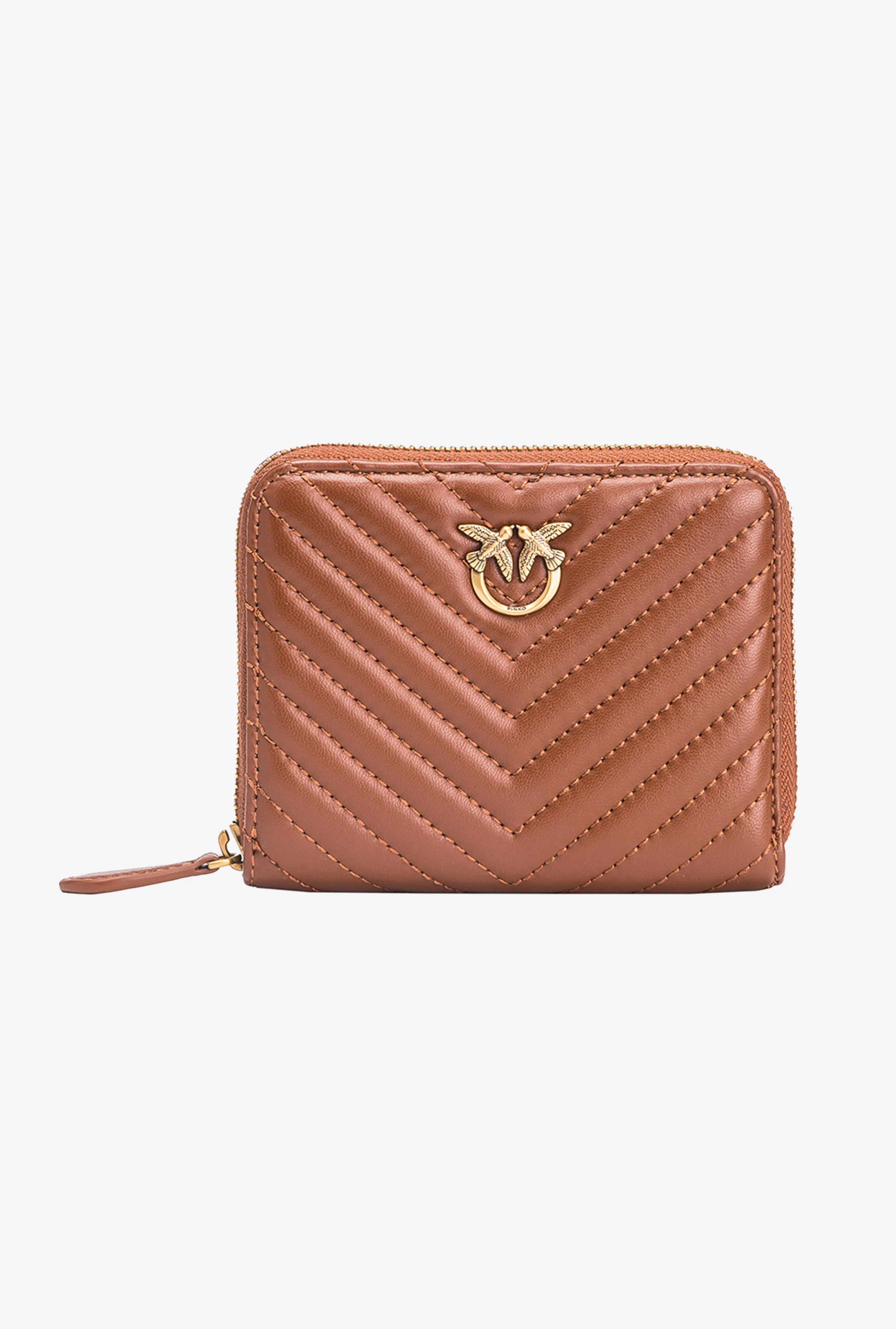 CARRÉ - Portefeuille carré à contour zippé | Marron
