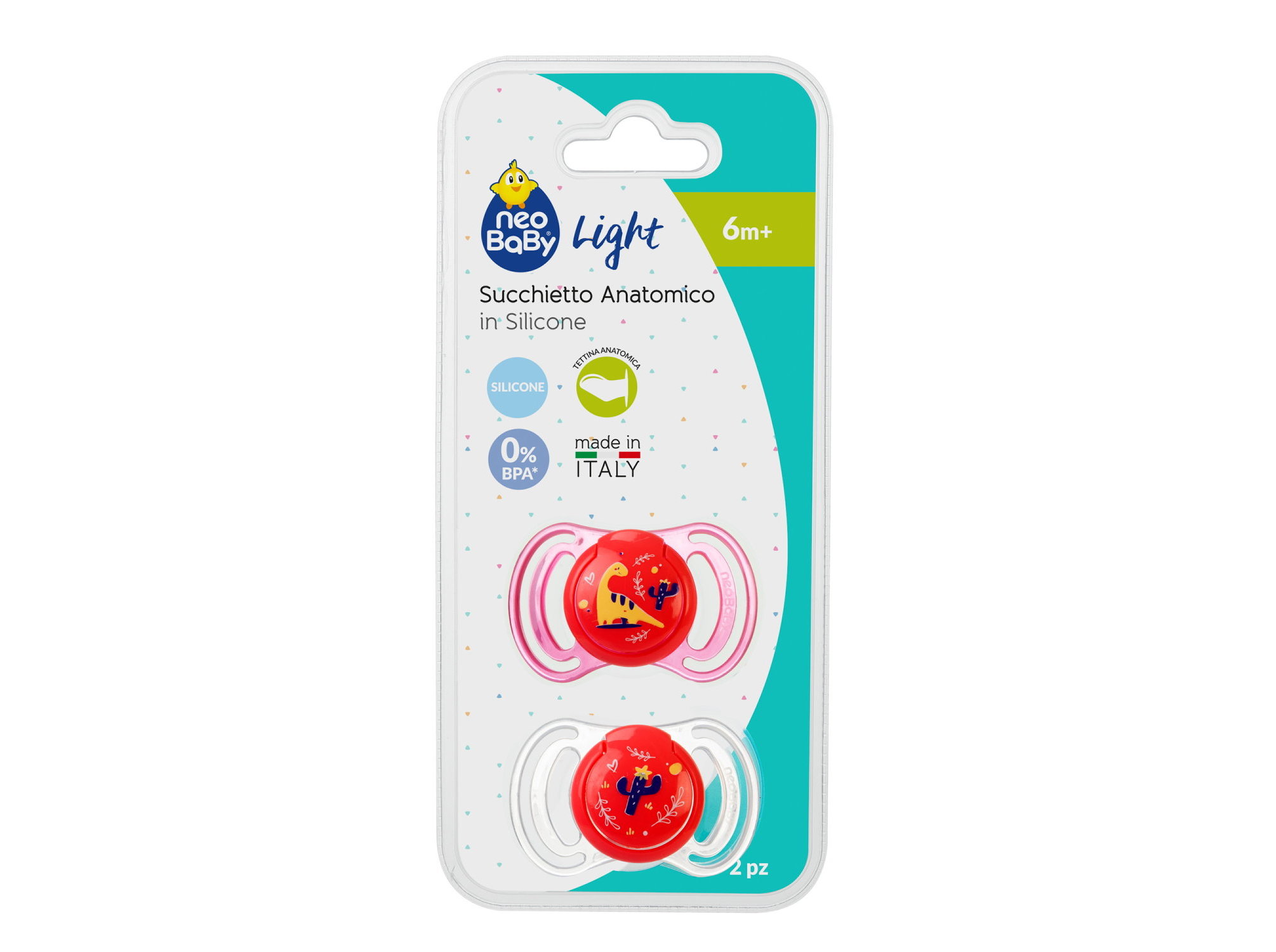 PACK 2 CHUCHAS SILICONE 6M ROSA NEO BABY