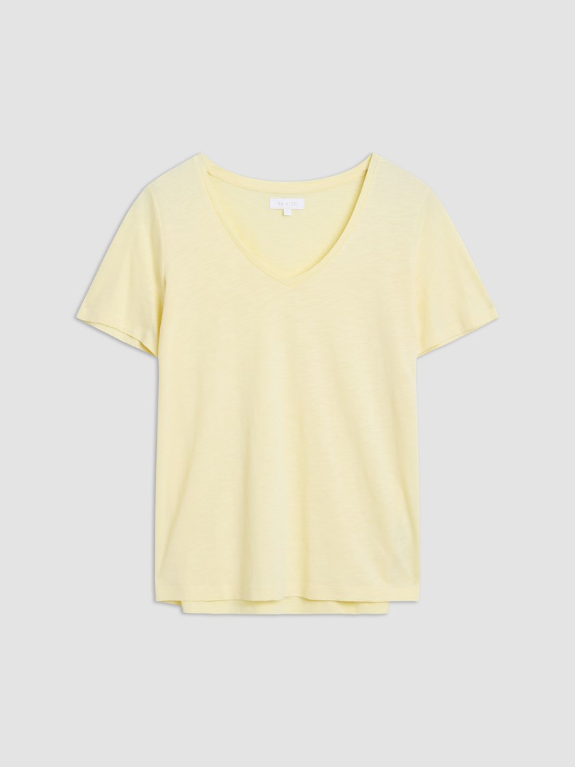 Ava v-hals t-skjorte Double Cream