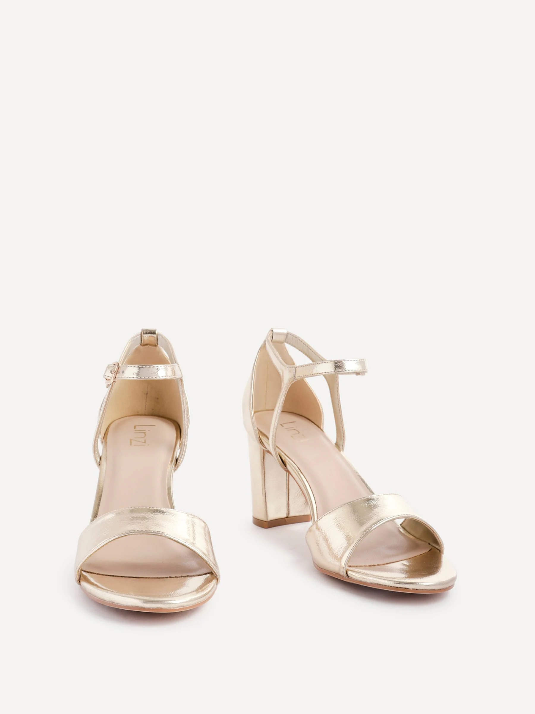Goud - Linzi Abby Closed Back Block Heel Sandals