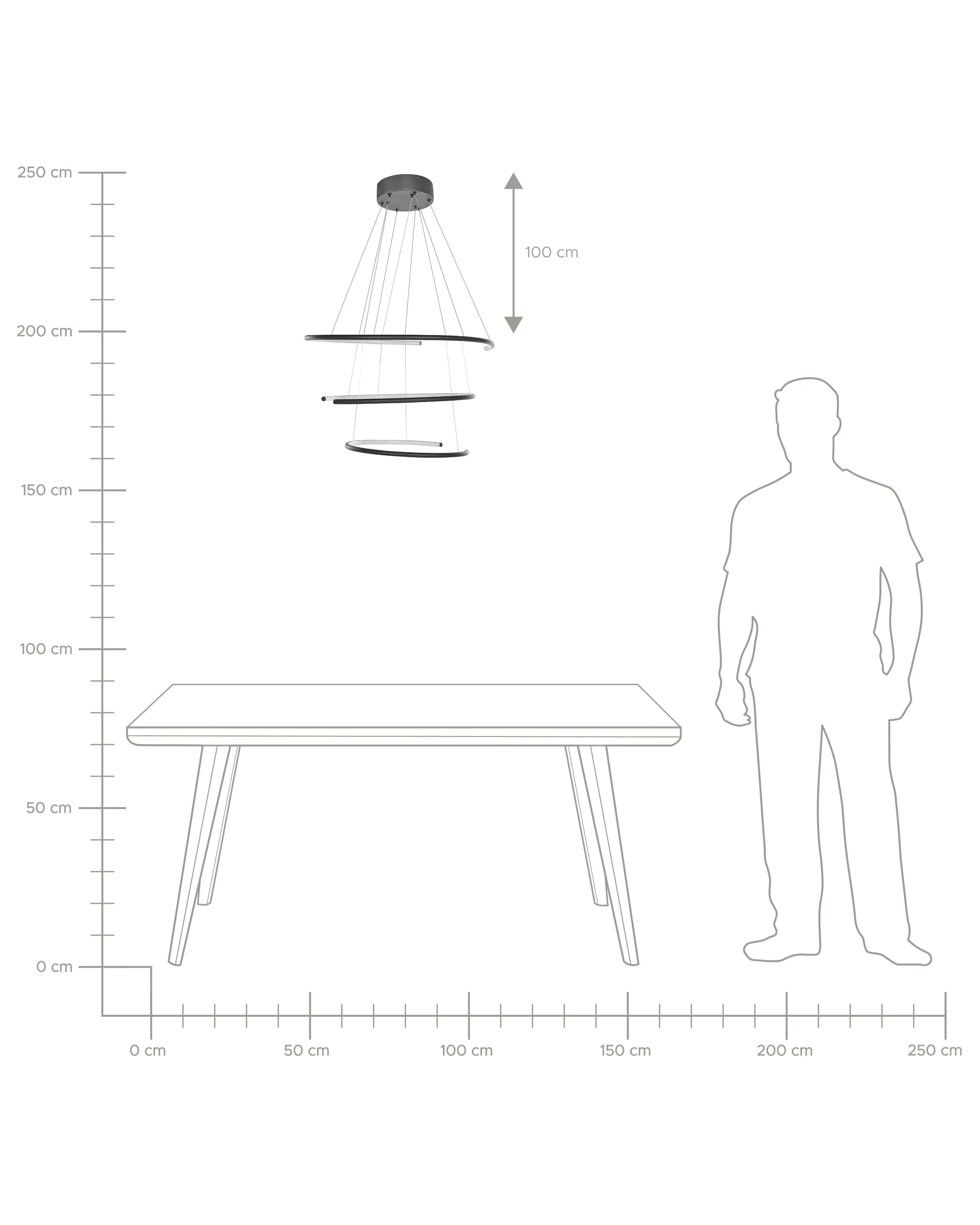 LED hanglamp MAYU Metaal Zwart
