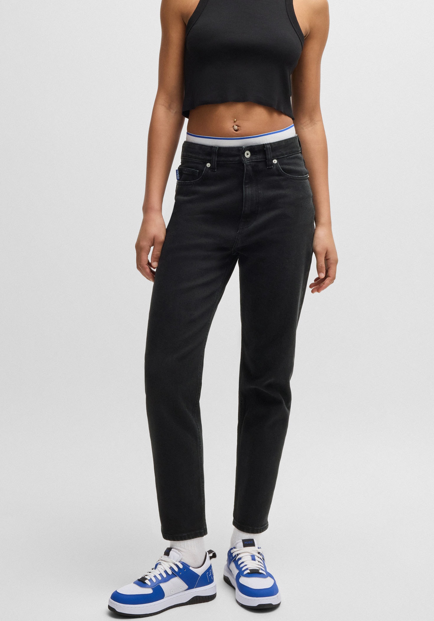 HUGO Blue Mom-Jeans »Noe« Straight Fit Jeans mit hoher Leibhöhe