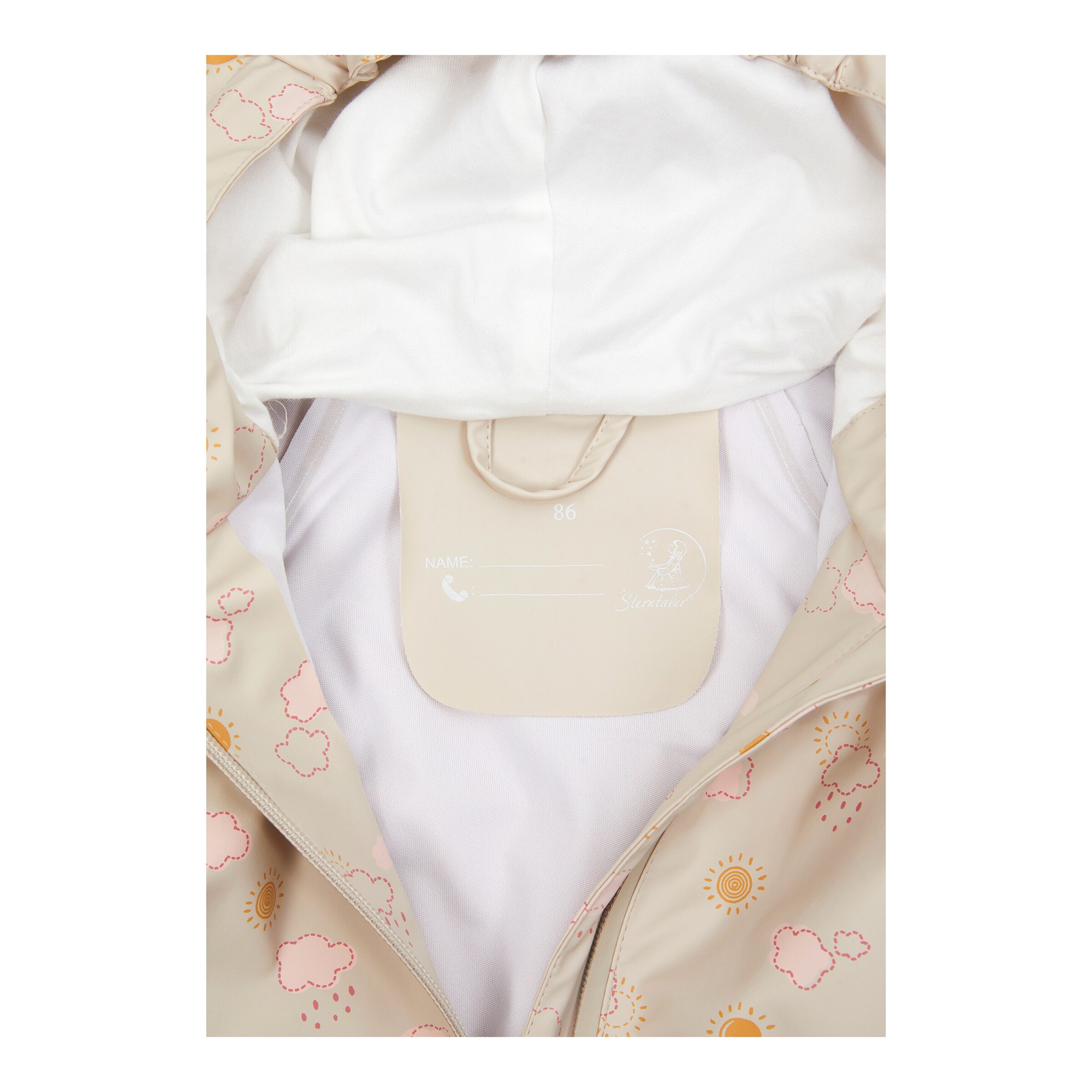 Sterntaler Regenjacke Sonne Wolken beige/bunt