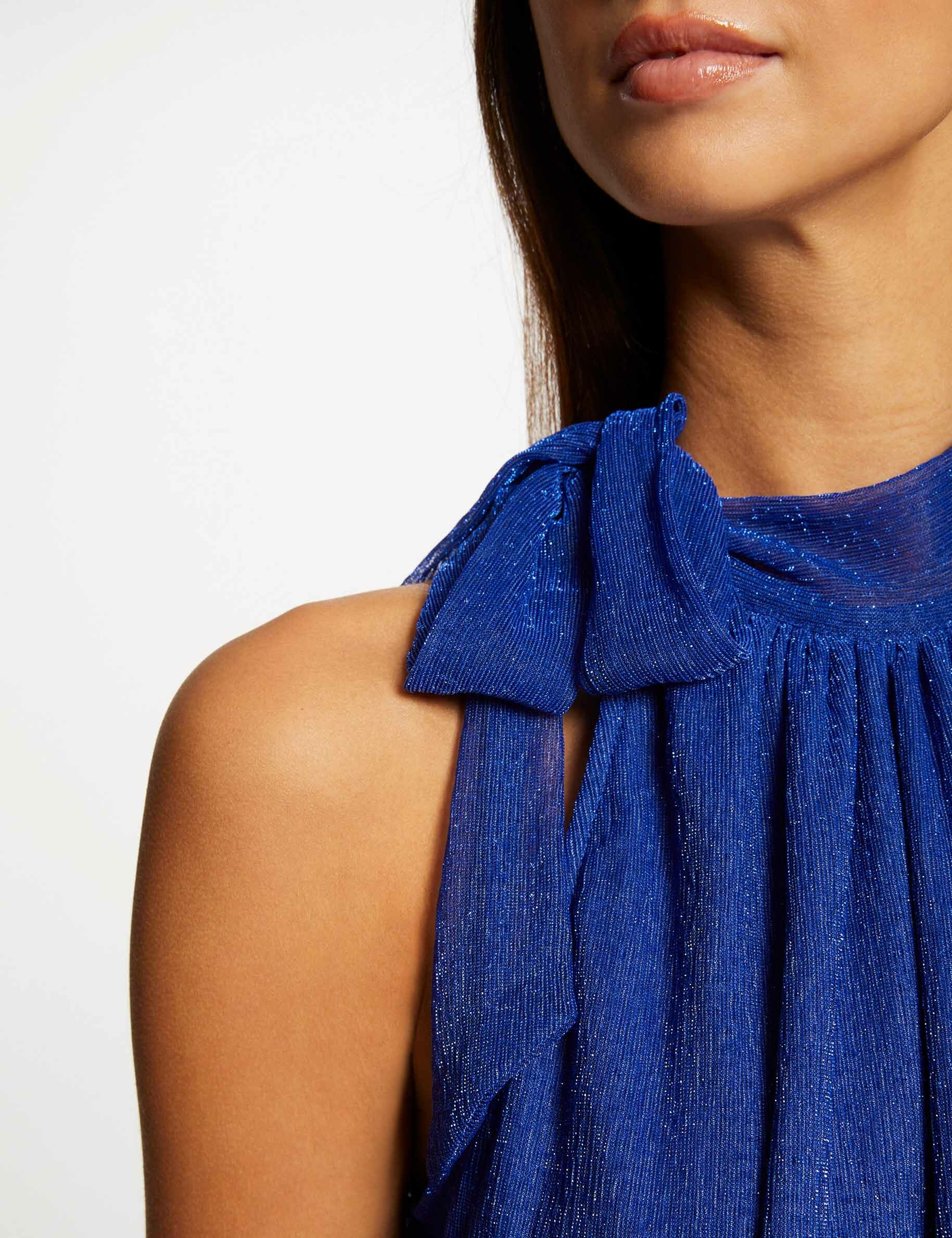 Débardeur encolure américaine avec noeud bleu femme - bleu