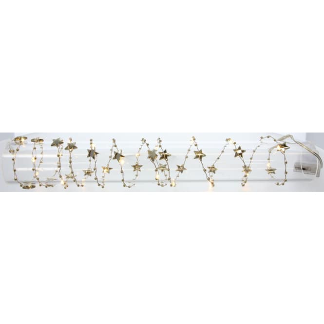 20er LED-Lichterdraht - Sterne - 2 m - gold