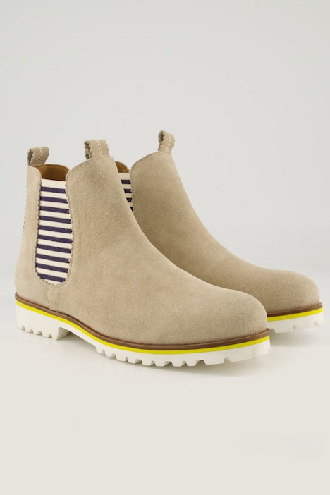 Chelseaboots, Stretcheinsatz, Streifenoptik, Weite H
