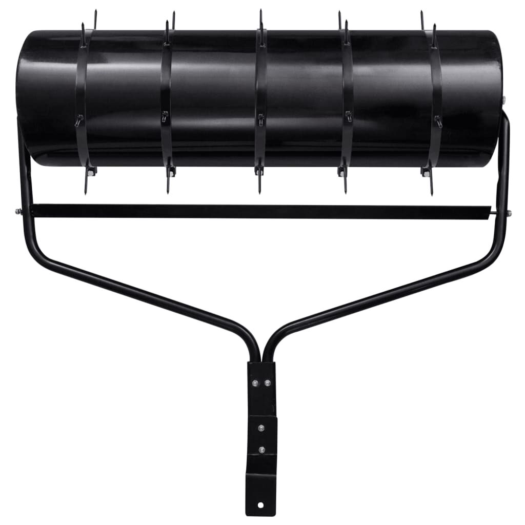 vidaXL Gazonrol met beluchter, zwart, 63 L, ijzer