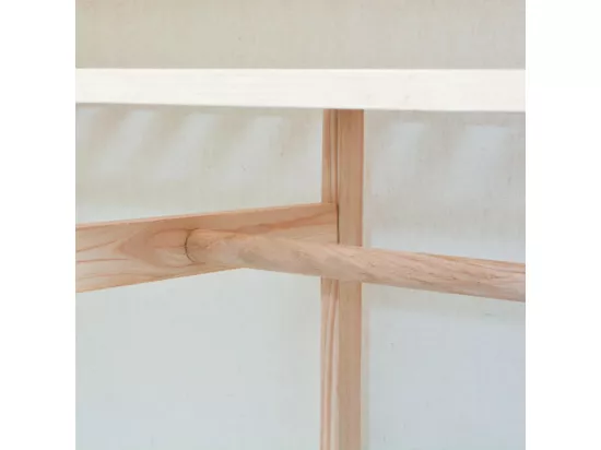 Garde-robe en tissu et bois de pin 110x40x170 cm