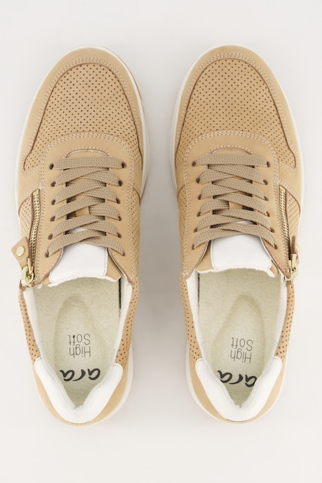 Ara Leder-Sneaker, Zipper, Wechselfußbett, Weite H