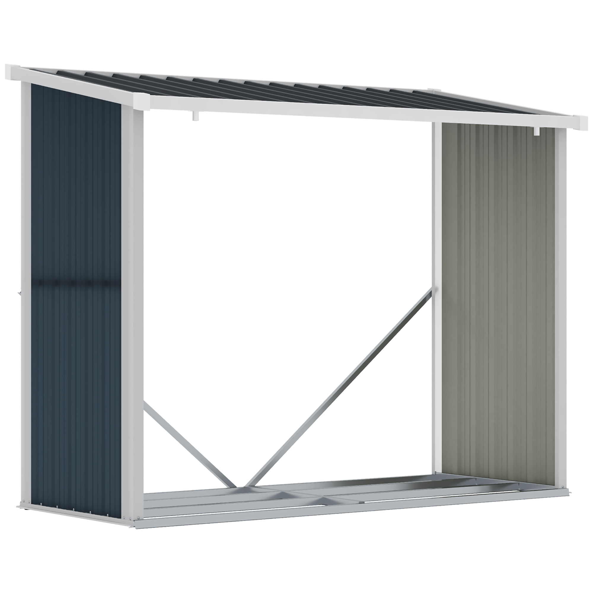 Abrigo para lenha em aço galvanizado Outsunny