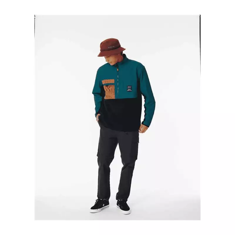 Sweat RIPCURL Anti Series Journey Zip Crew Blue Green