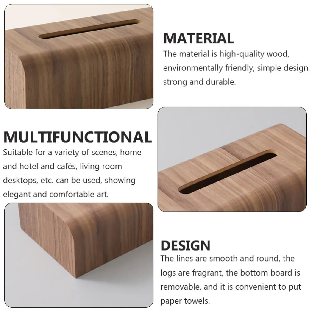Universal Boîte à serviettes en bois marron