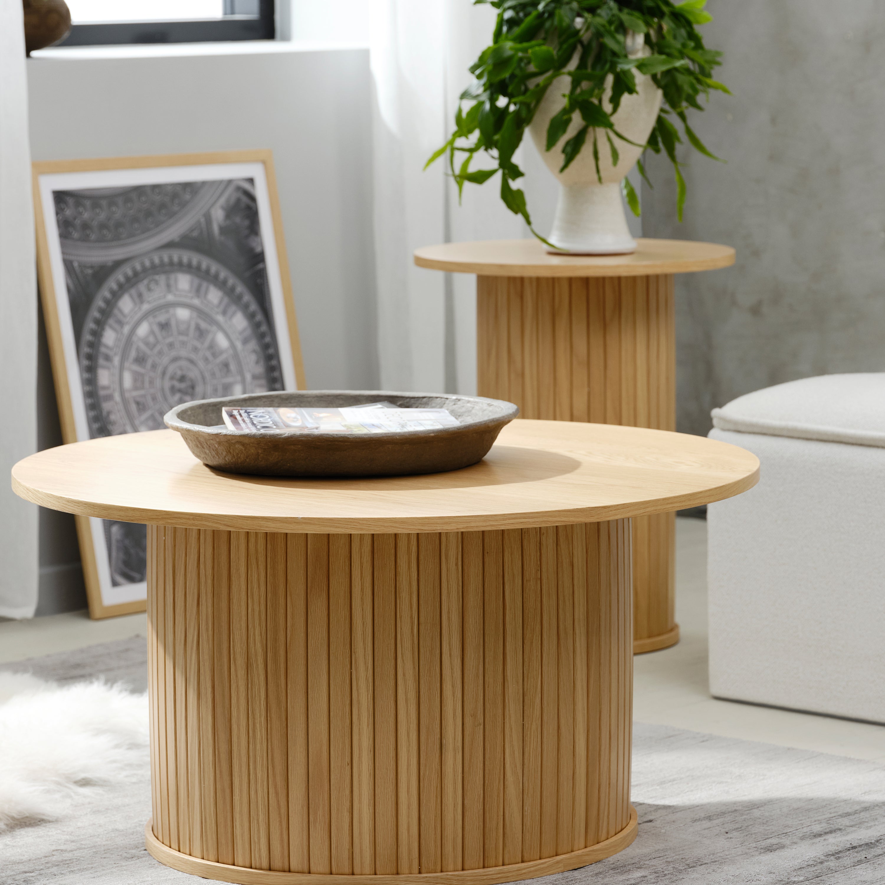 by fonQ Alon Salontafel Ã 90 cm - Naturel Eiken