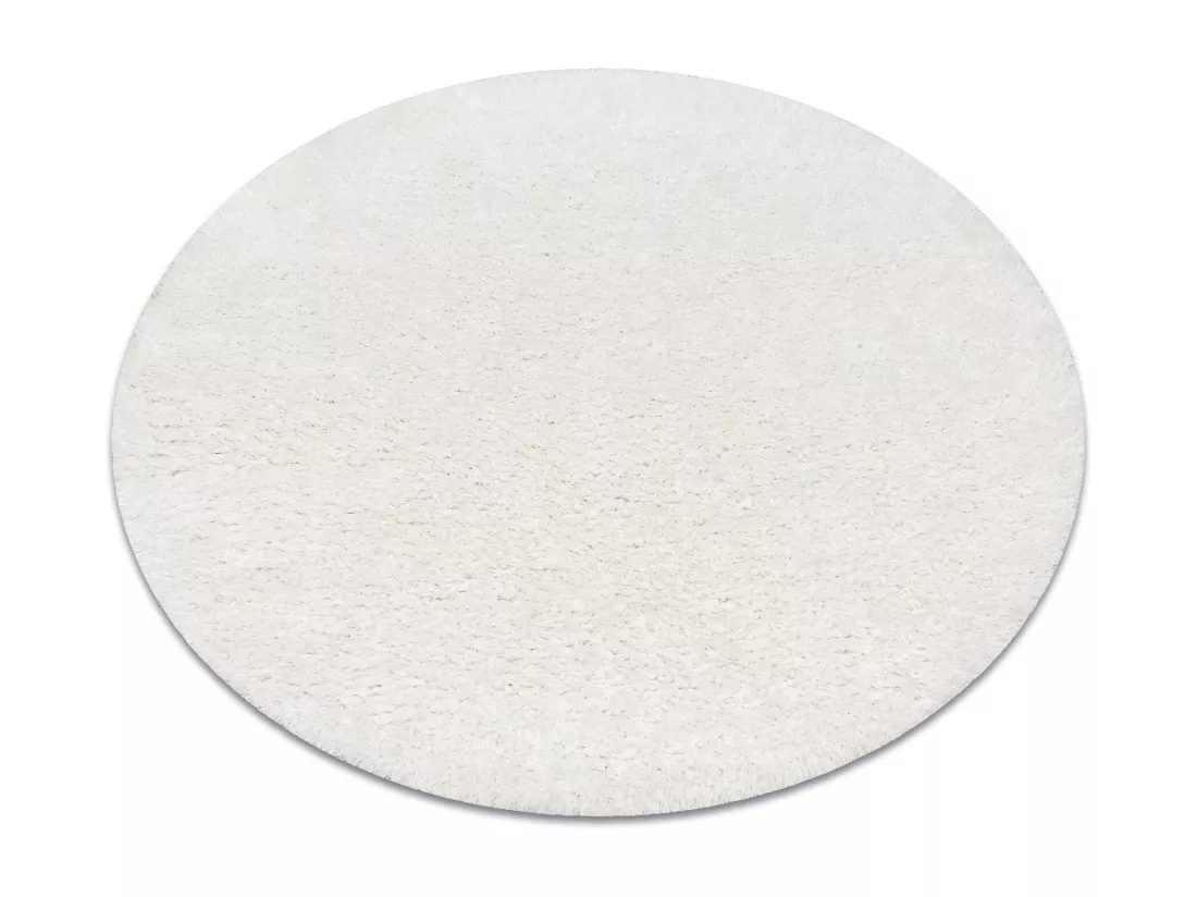 Tapis BUENOS cercle 7001 shaggy uni, couleur unique blanc cercle 200 cm