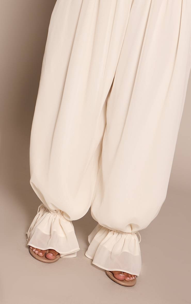 Crème Pantalon Ballon En Mousseline Petite Taille