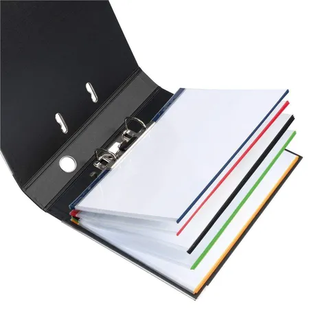 Herlitz Prospekthülle A4 glasklar mit farbigem Rand 50er Packung, 0,07 mm