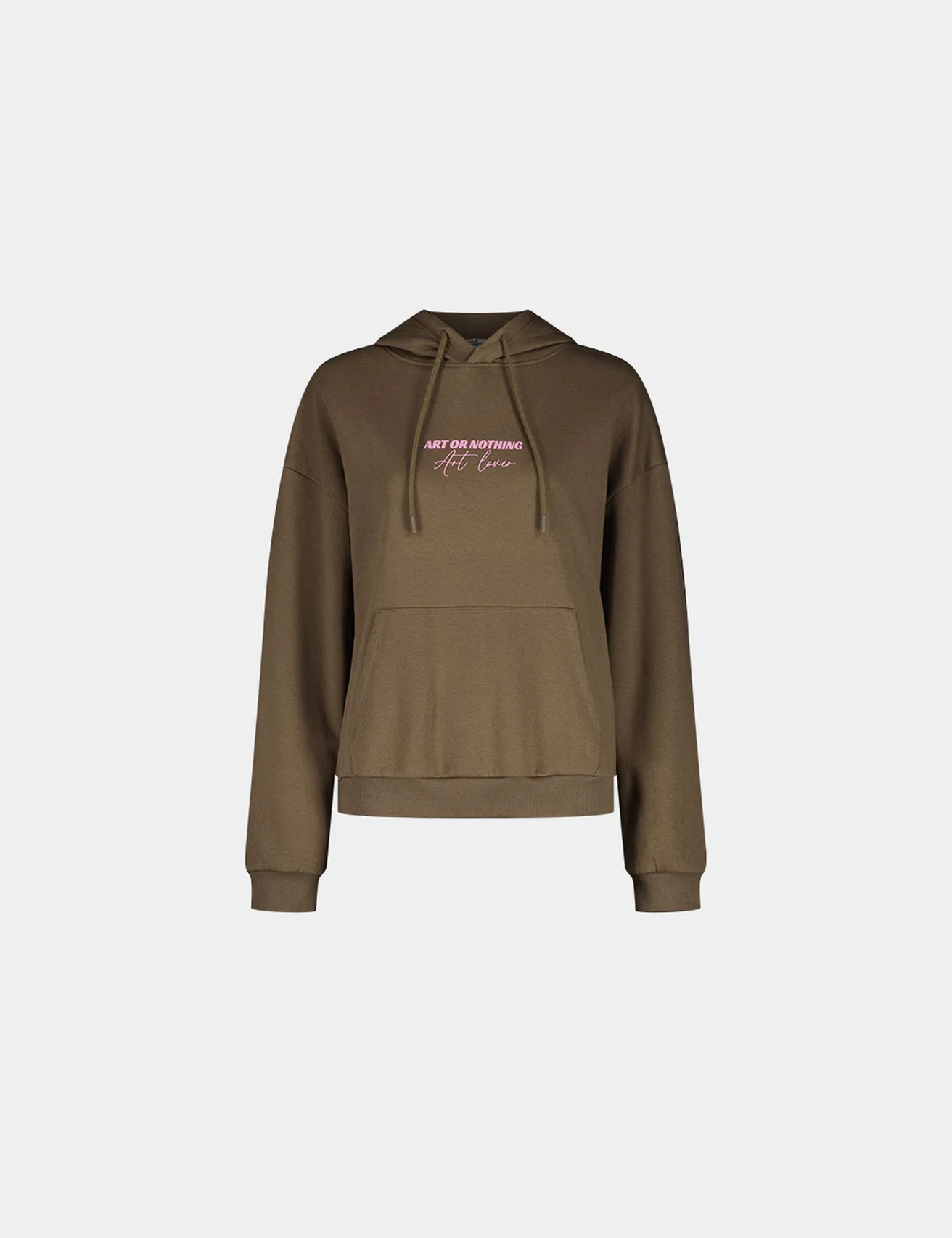 Sweat à capuche et message marron clair