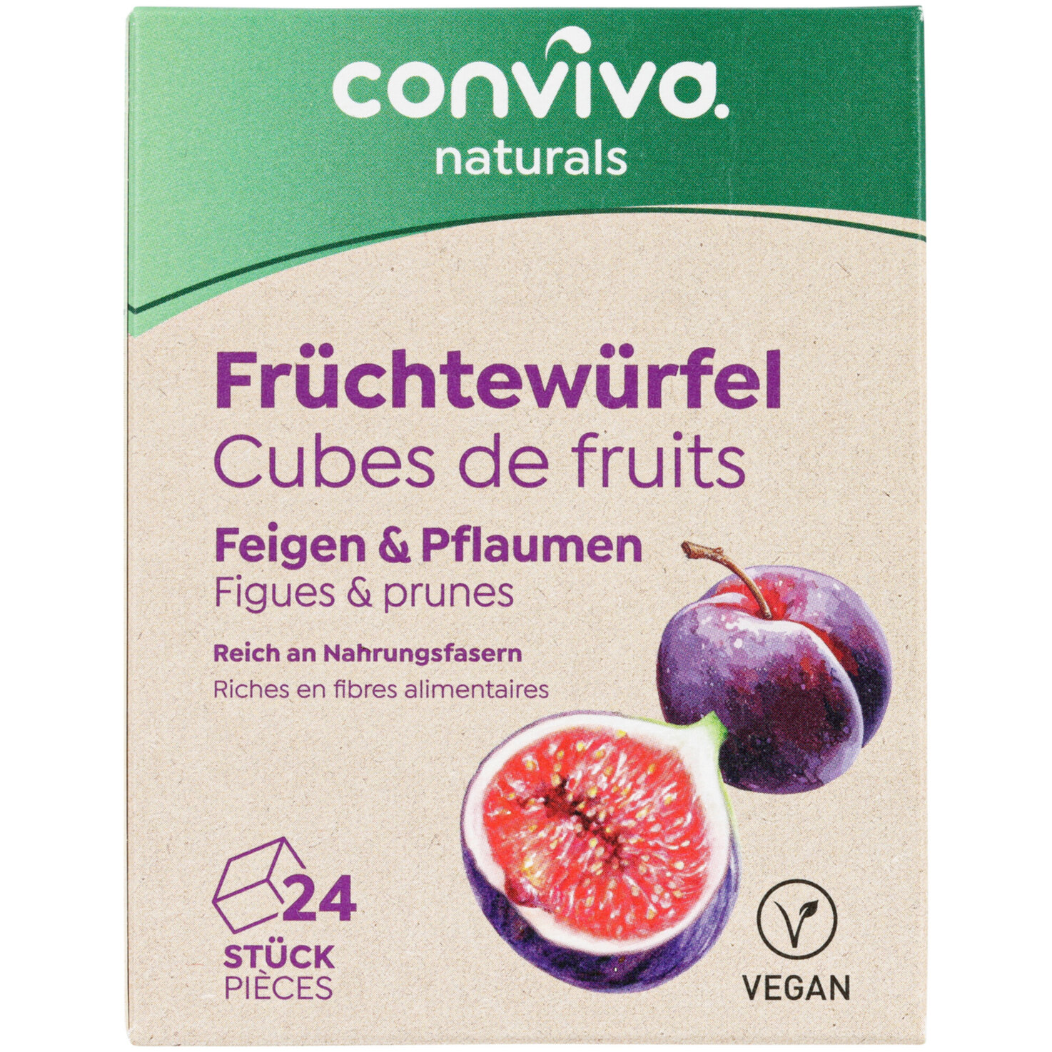 conviva naturals Früchtewürfel Feigen & Pflaumen 24 Stück