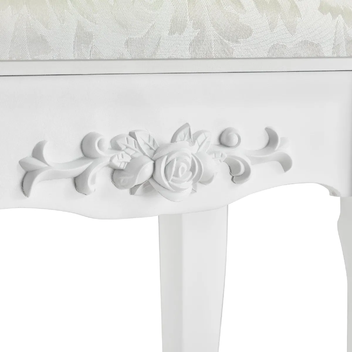Coiffeuse Helloshop26 avec miroir et tabouret - Blanc