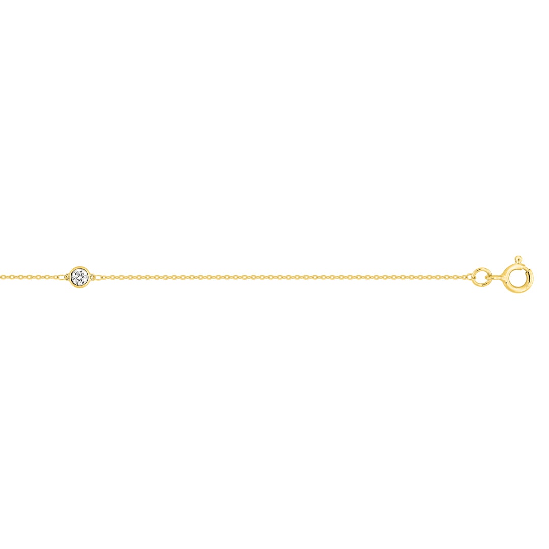 Armband 375/9 K Gelbgold mit Lab Grown Diamant 0.12 ct