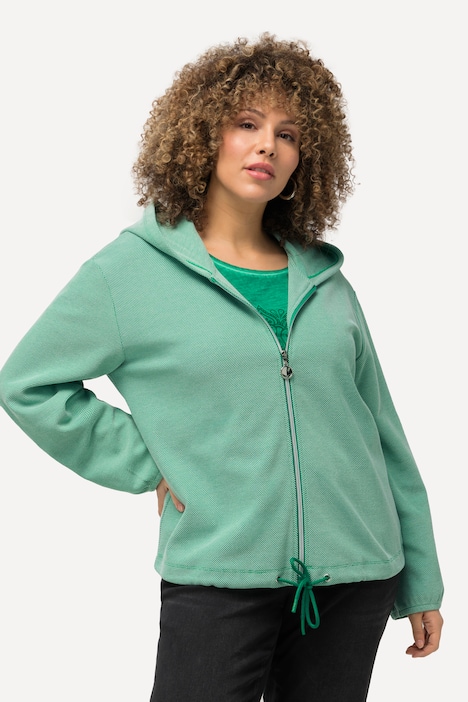 Hoodie-Jacke, Sweat, Struktur, Tunnelzug, Kapuze