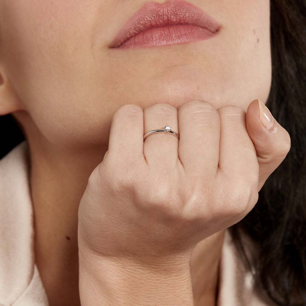 Bague Solitaire Natalia Or Blanc Diamant