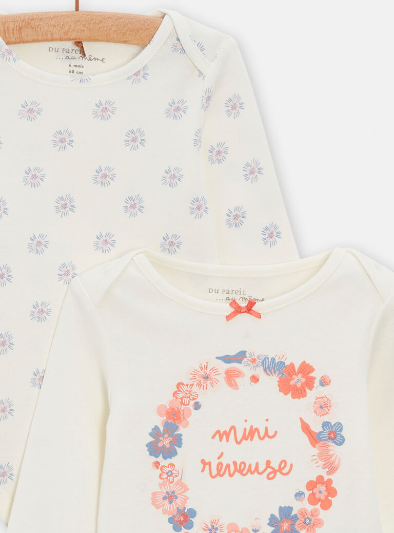 Lot de 2 body manches longues imprimés pour bébé fille