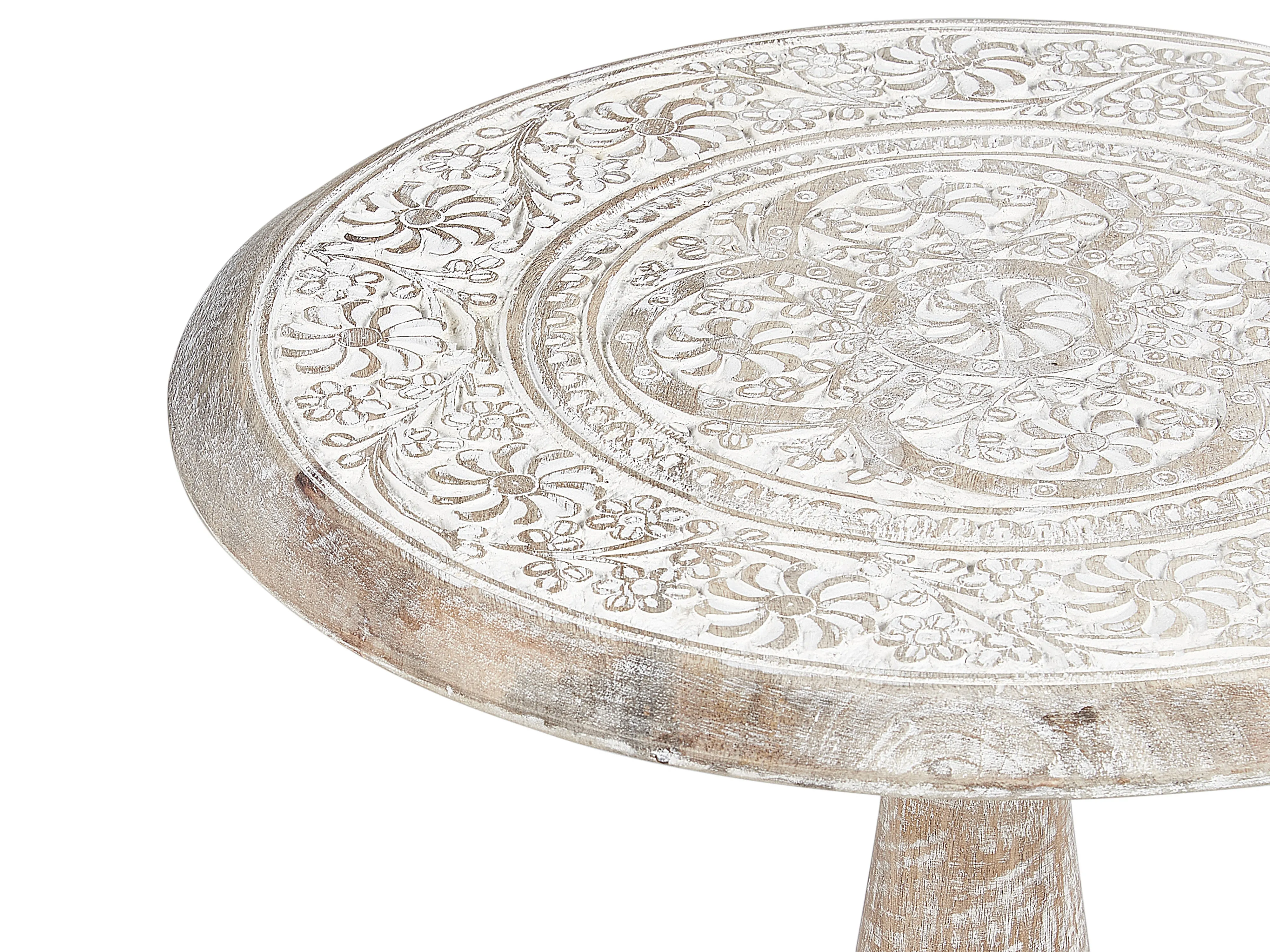 Bijzettafel JAMBIA Mangohout Gebroken wit