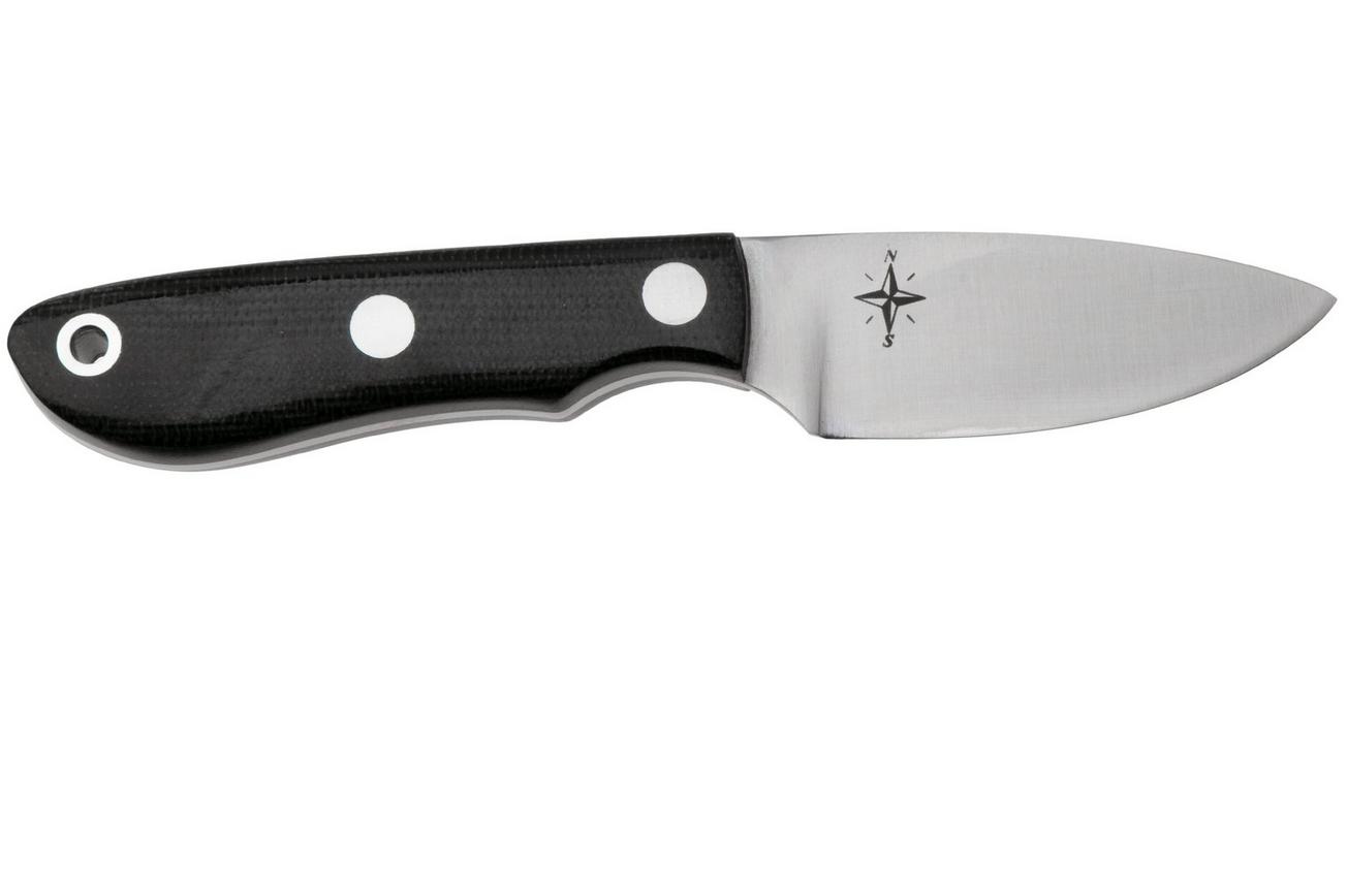 Bark River PSK Satin CPM 3V Black Canvas Micarta, vaststaand mes