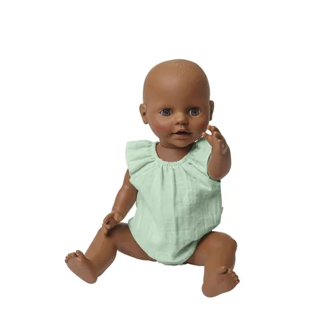 Heless Puppen-Body mit Rüschen aus 100 % Bio-Baumwolle, mint, Gr. 28-35cm