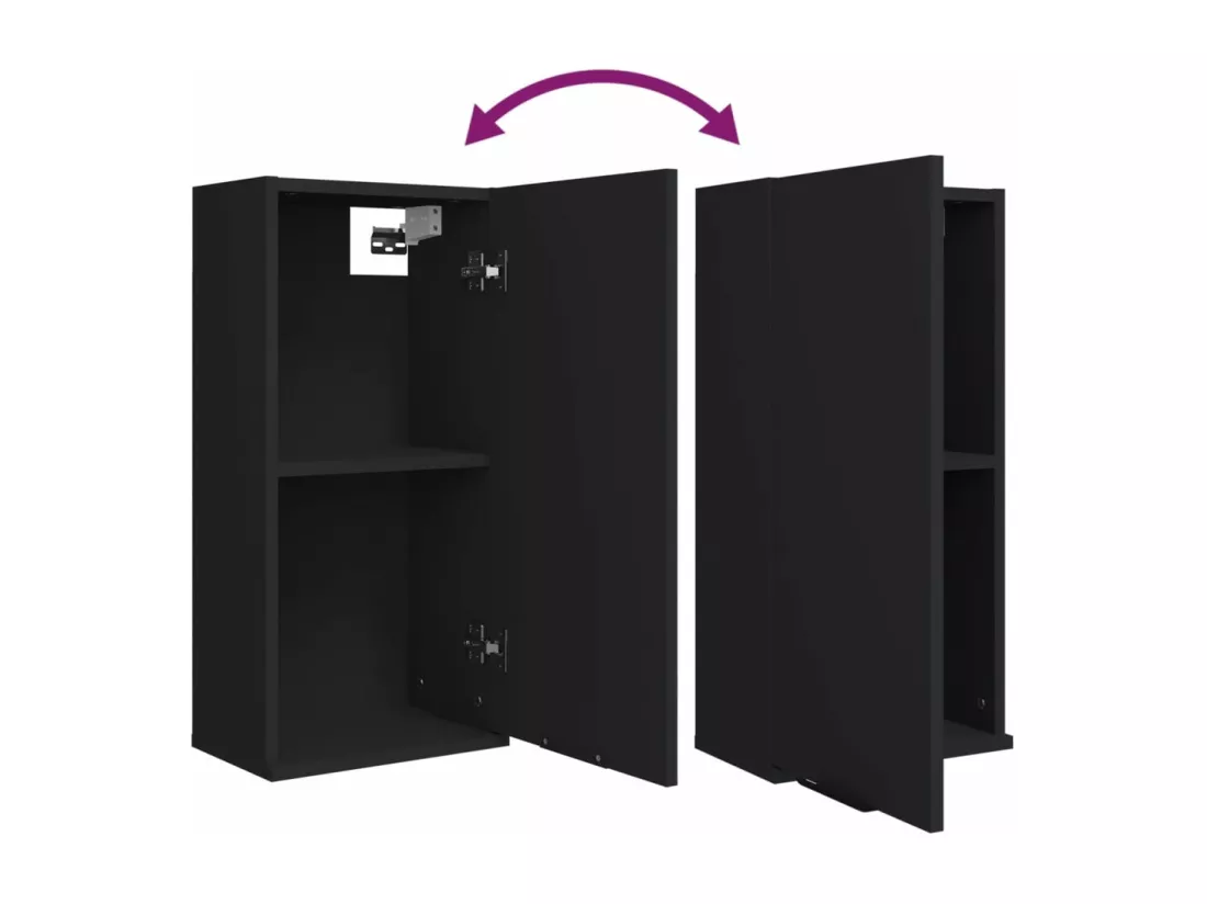 Armoire murale de salle de bain Noir 32x20x67 cm