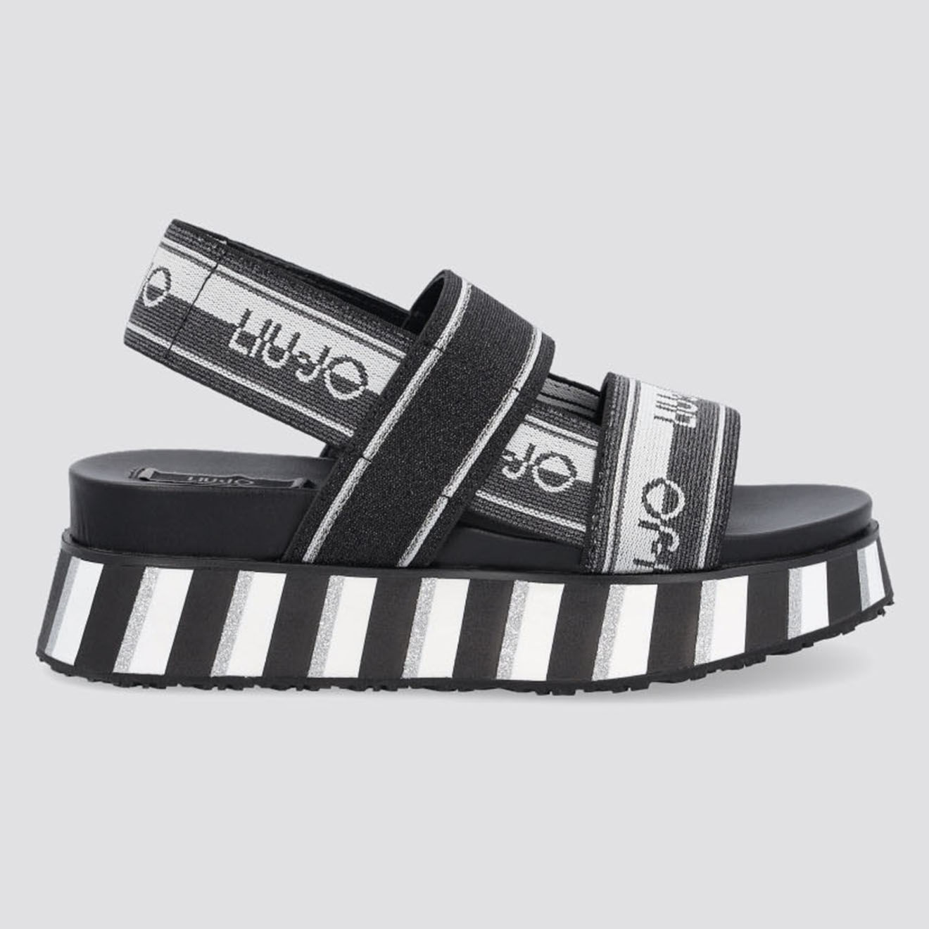 Liu-Jo Sandales Compensées en Cuir Frida noires