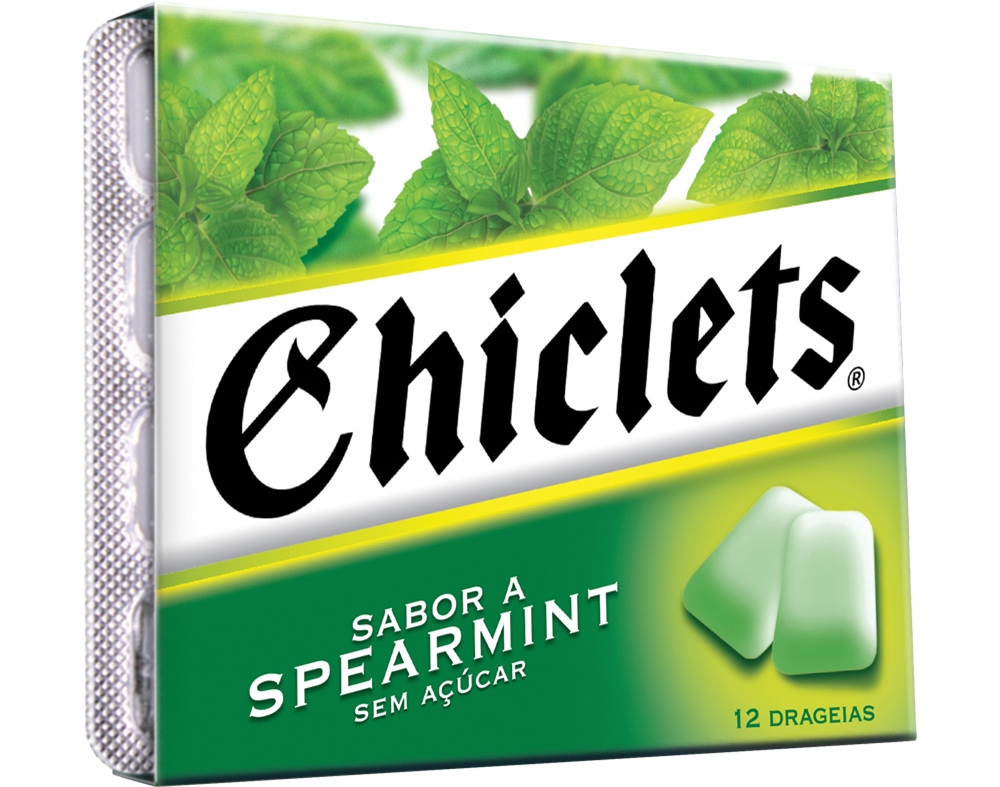 PASTILHAS CHICLETS ELÁSTICAS SPEARMINT 16.5G