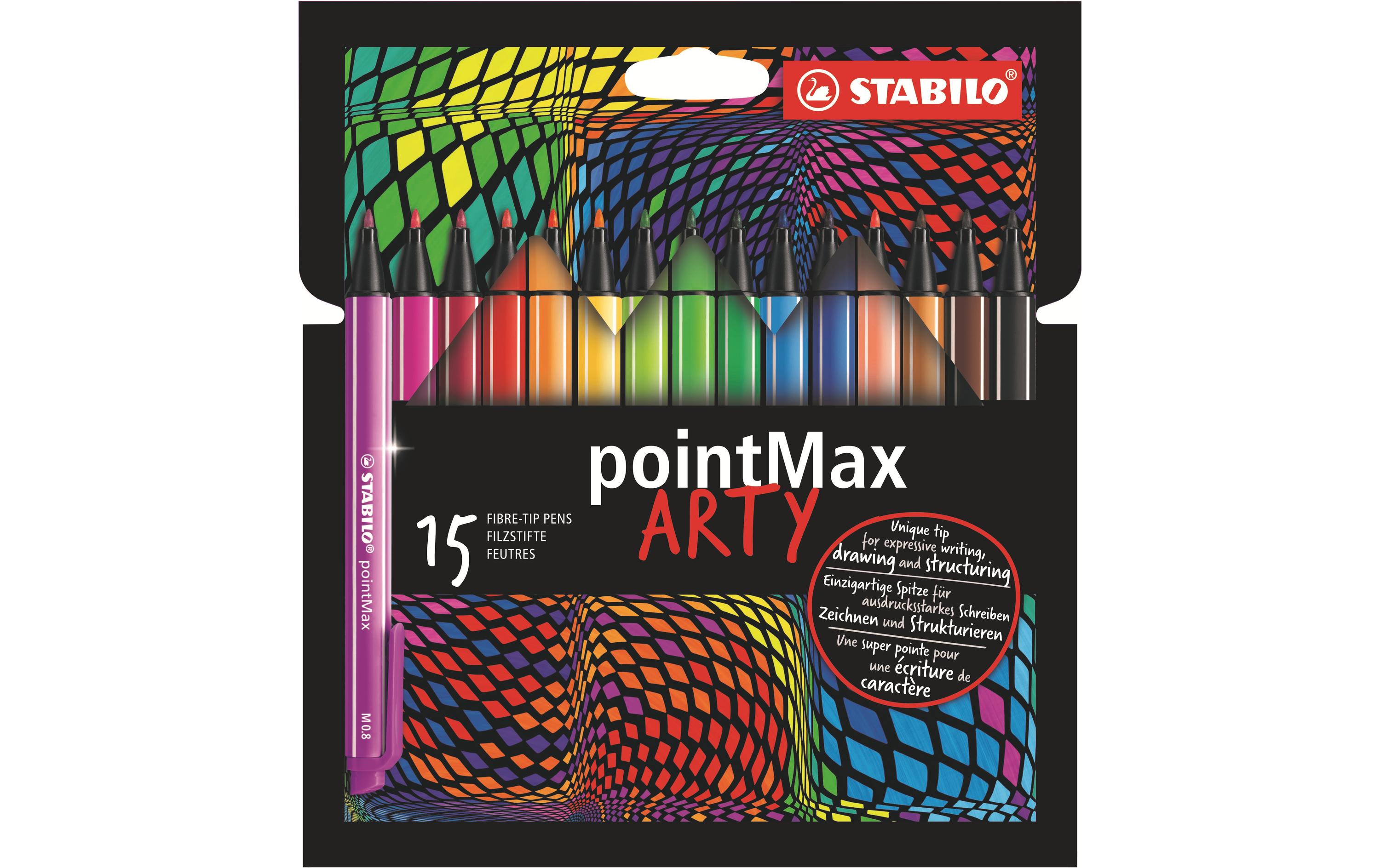 Fineliner pointMax Arty, 15 StückSTABILO Fasermaler pointMax Arty