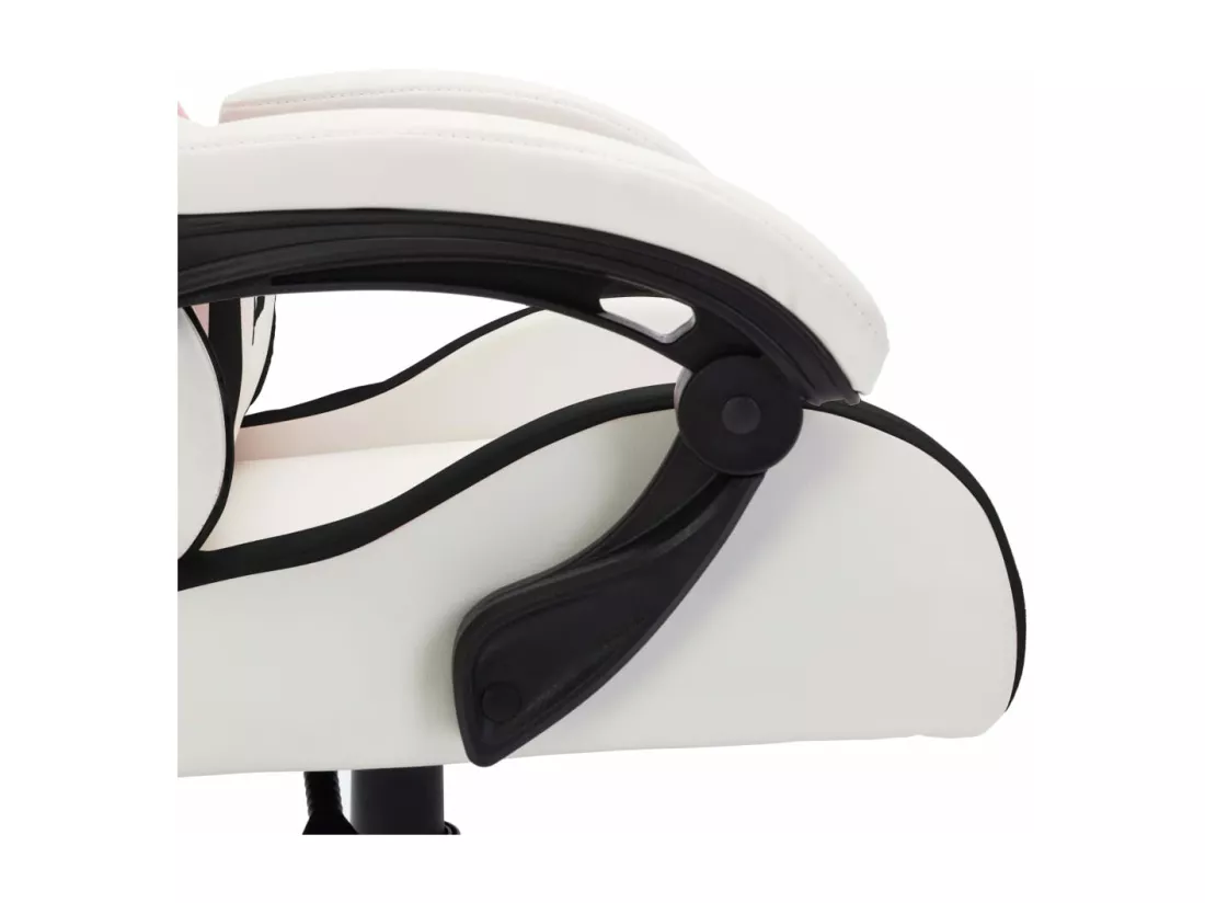 Fauteuil de jeux vidéo avec LED RVB Blanc et noir Similicuir