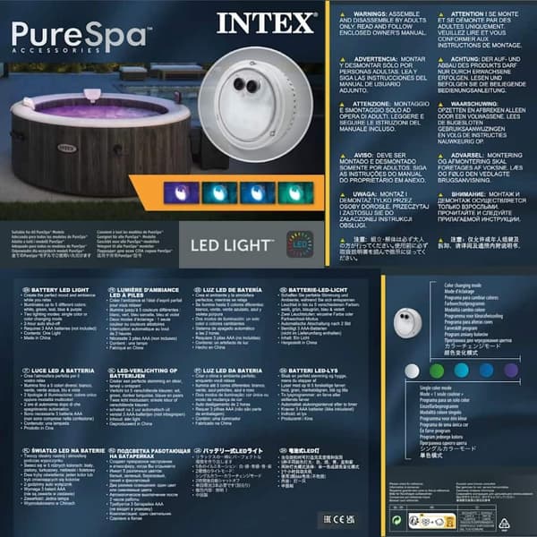 INTEX LED-lys til boblebad flerfarget 28503