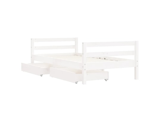 VIDAXL - Lit enfant Cadre de lit pour enfant tiroirs blanc 80x160cm bois pin mas...