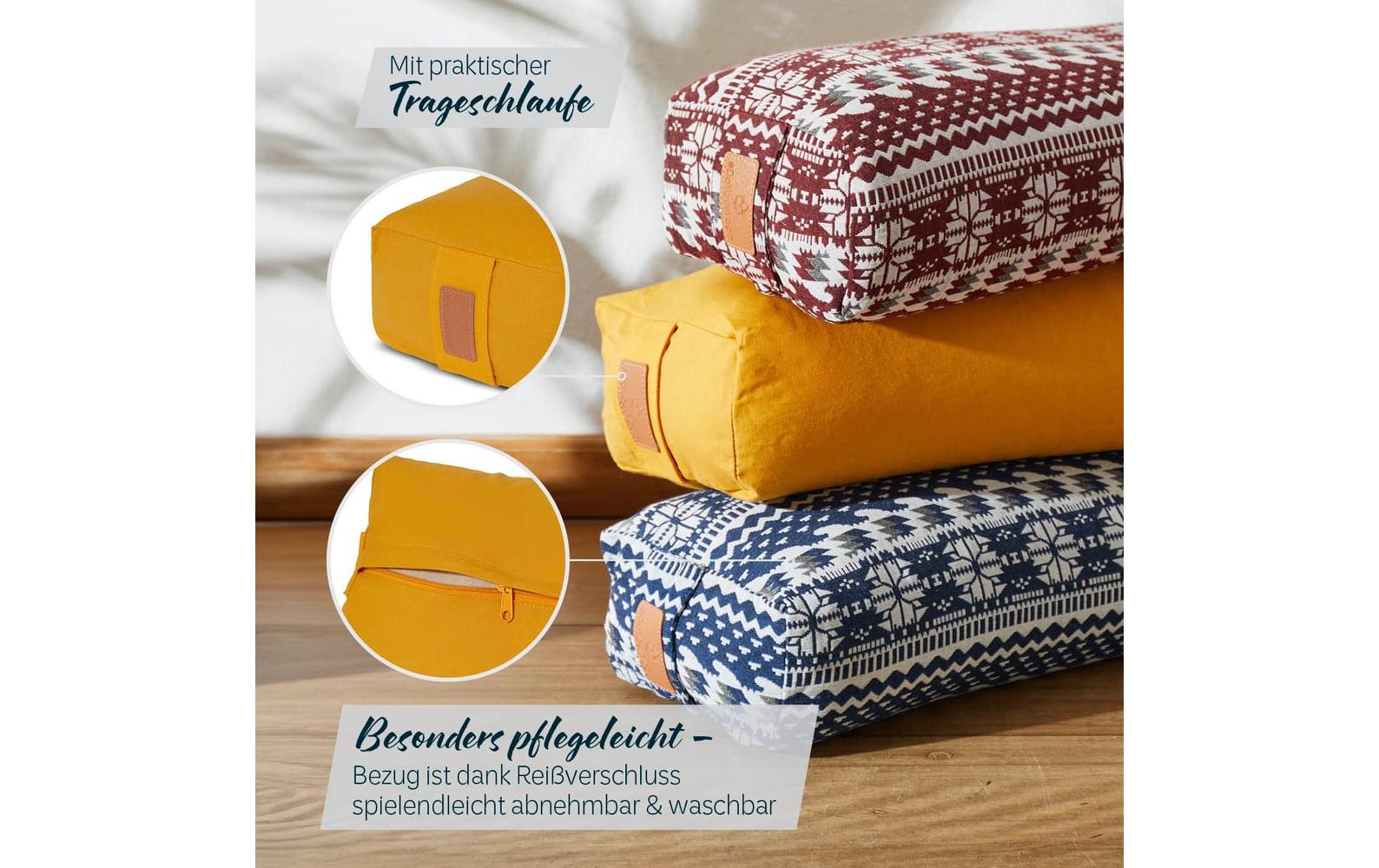 Yoga-Bolster Paravati mit Bio-Dinkelspelz GelbYoga-Zubehör