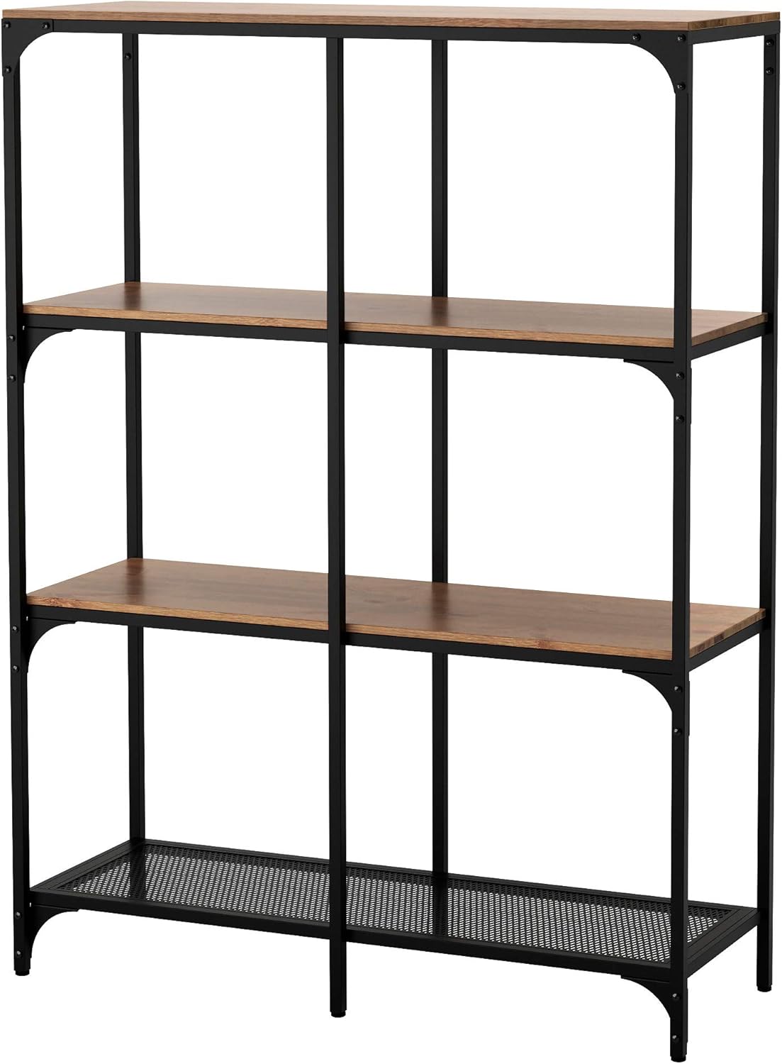 ProTuning FJÄLLBO Regal 7 Regalbretter, Rustikal, Bücherregal, Wohnzimmer, 100x36x136 cm, Schwarz