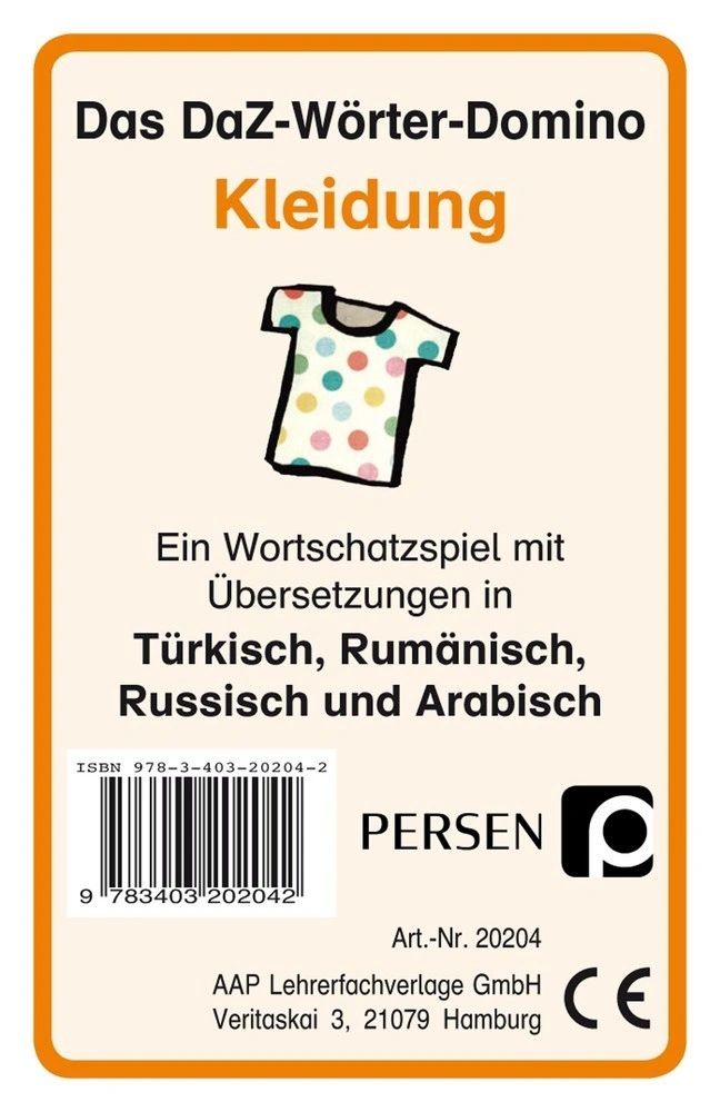 Das DaZ-Wörter-Domino: Kleidung