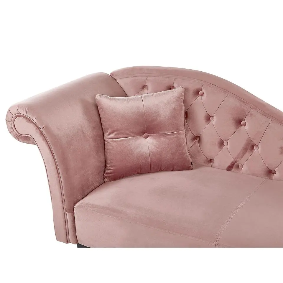 LATTES - Chaise longue - Roze - Linkerzijde - Fluweel