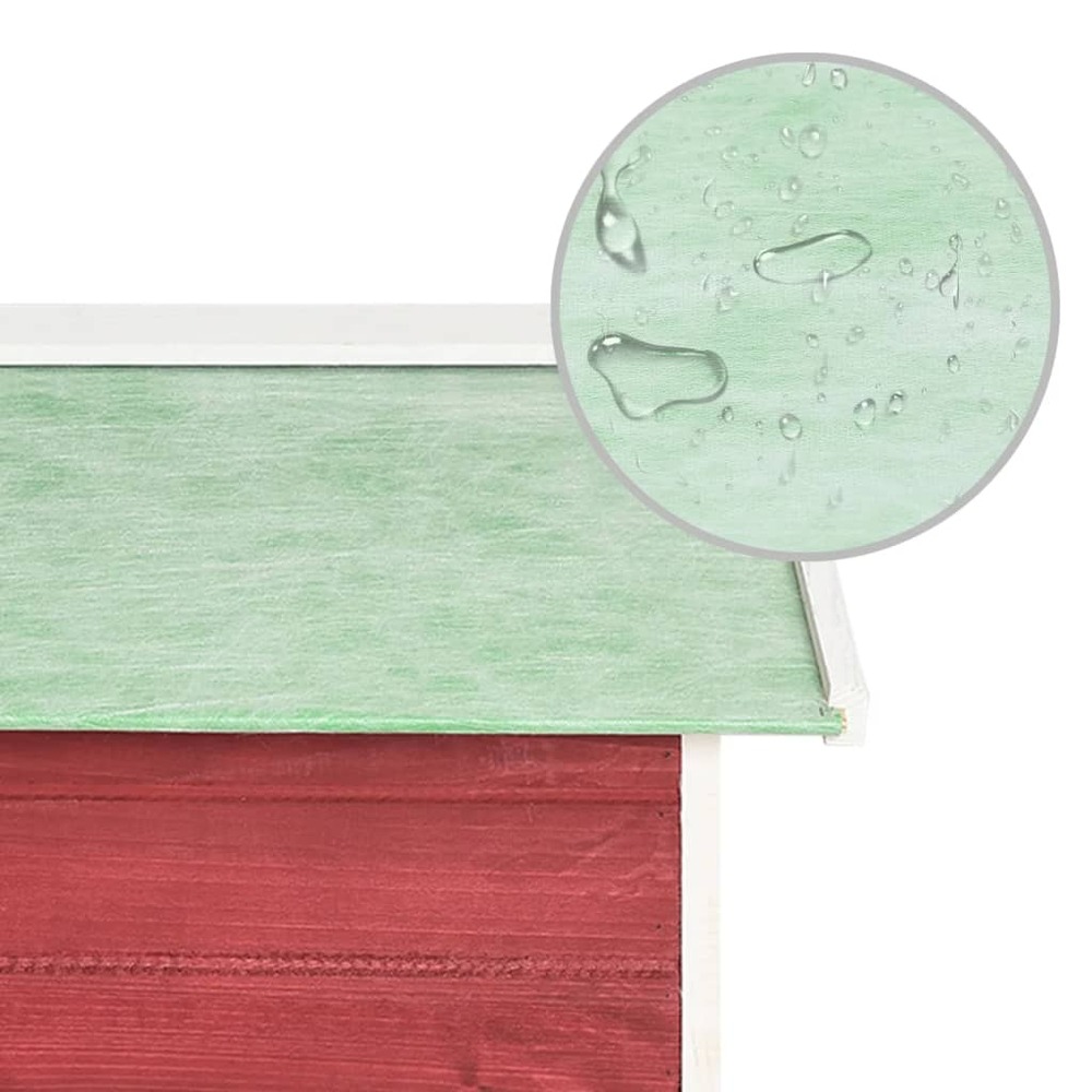 Garage de tondeuse à gazon 72x87x50 cm rouge et blanc sapin