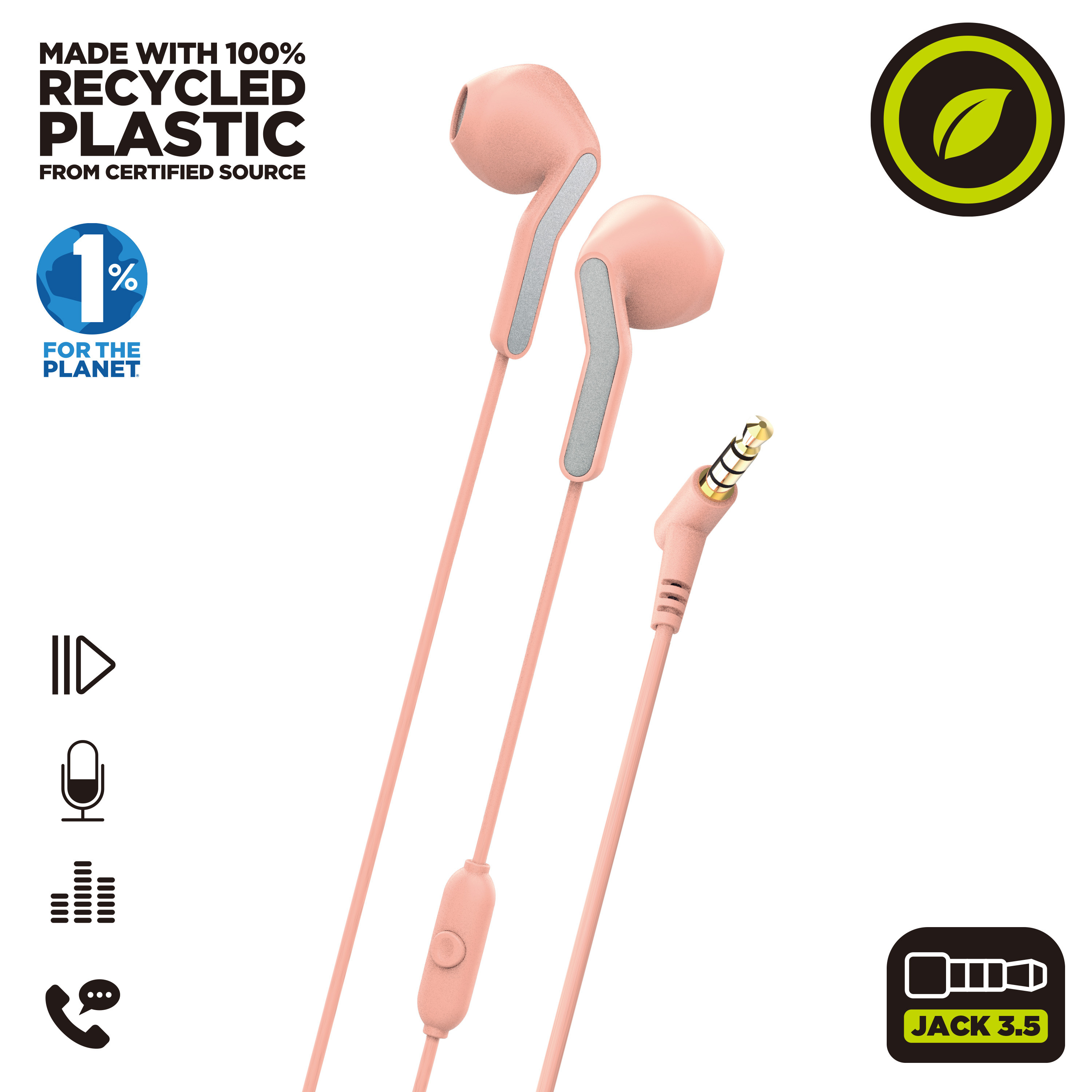 Fones de ouvido estéreo Muvit For Change E56 3,5 mm