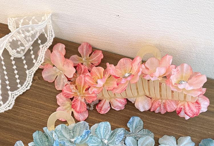 Rodiv - Haarklem met bloemen en strass